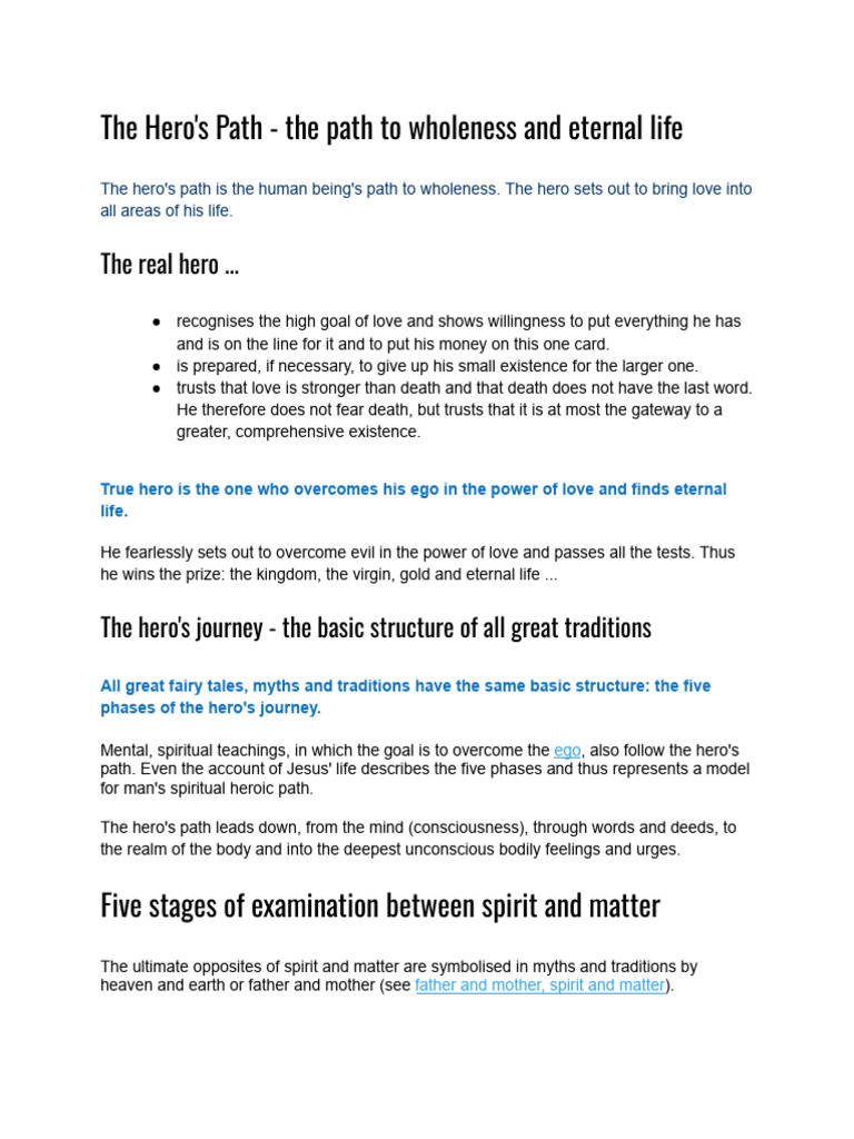The Hero's Path to Love and Wholeness | PDF | Hero | Baptism