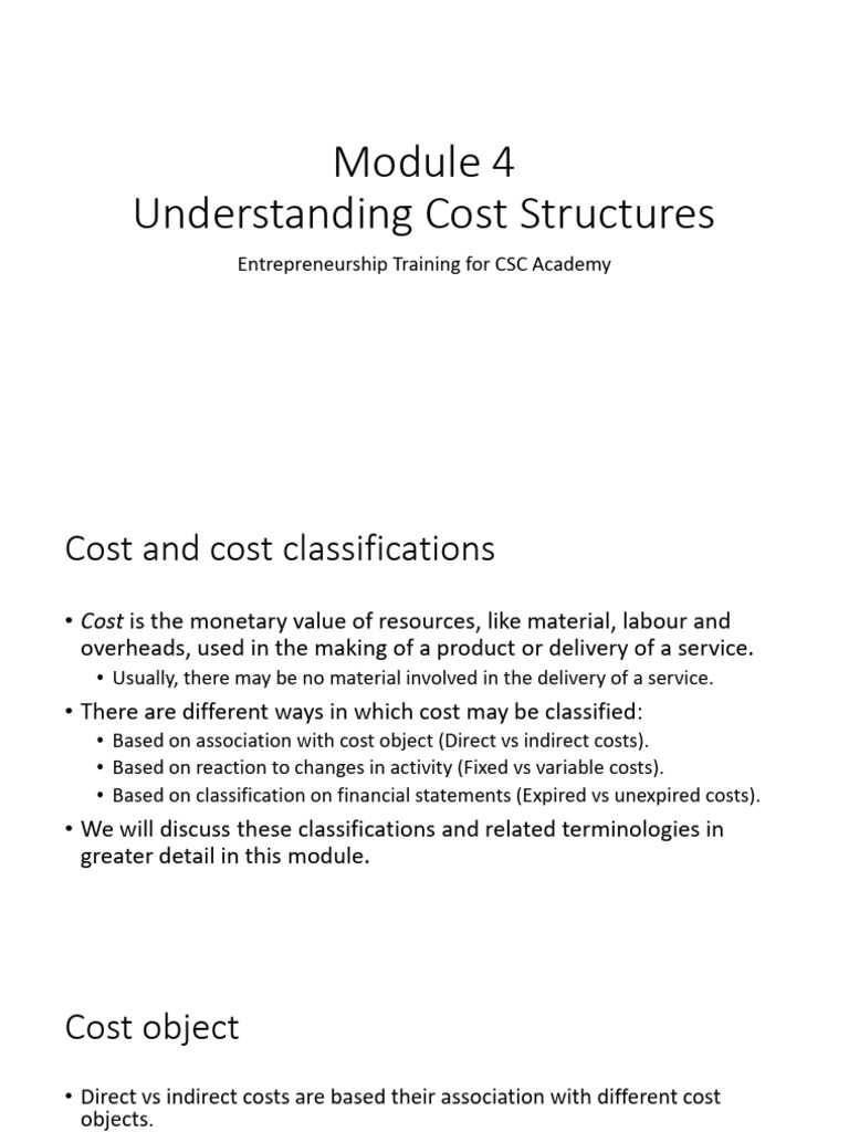 Understanding Cost Structures - PDF | PDF | Cost | Cost Of Goods Sold