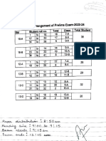 Prelims Seating Plan and Timings