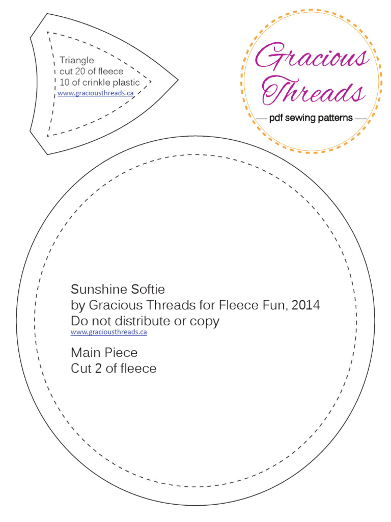 Sunshine Softie Fleece Pattern Guide | PDF