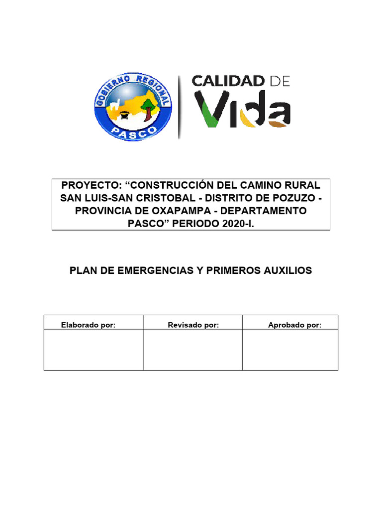 Plan de Emergencias en Construcción 2020 | PDF | Primeros auxilios ...