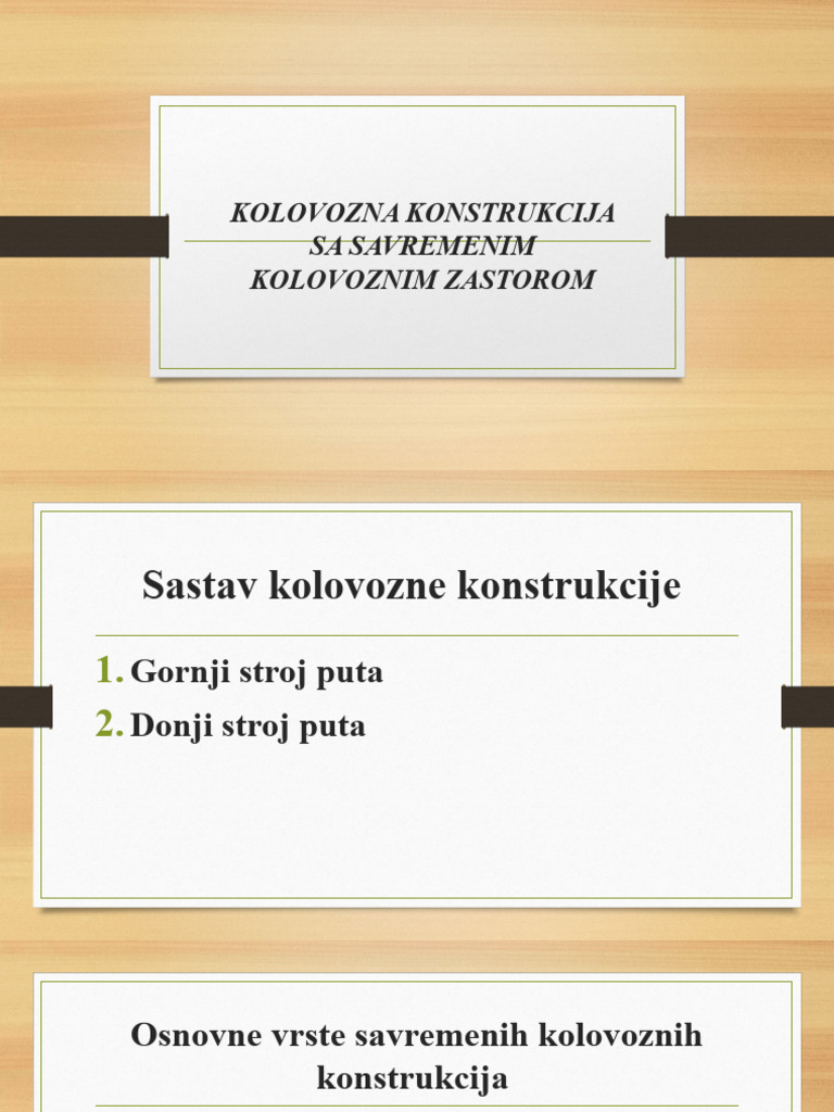 Prezentacija Kolovozna Konstrukcija Sa Savremenim Kolovozom | PDF