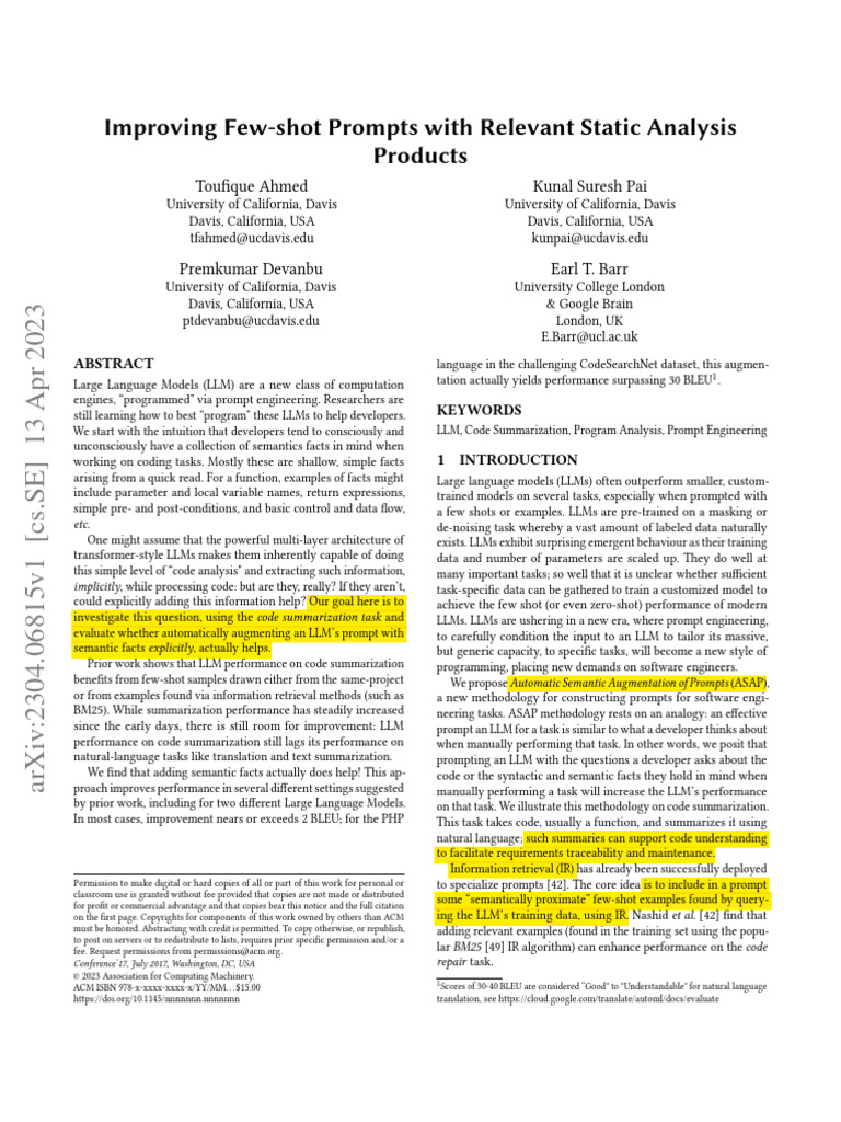 Few Shot Prompt Static Analysis | PDF | Function (Mathematics ...