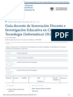 Guía Docente de Innovación Docente e Investigación Educativa en Ciencia y Tecnología (Informática) (SG1/56/1/52)