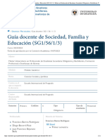 Guía Docente de Sociedad, Familia y Educación (SG1/56/1/3)