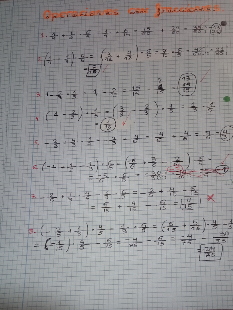 Operaciónes Con Fracciones | PDF