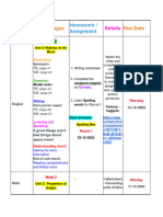 Grade 4 Week 2 Weekly Plan