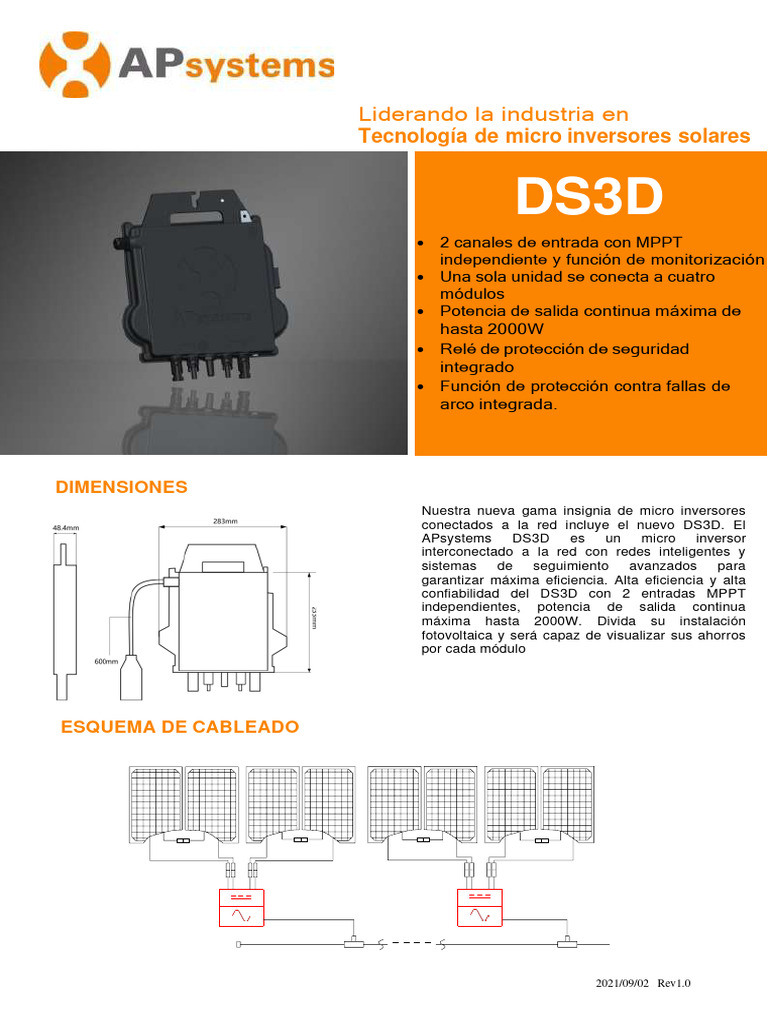 Micro Inversor Solar DS3D: Alta Eficiencia | PDF | Fotovoltaica ...