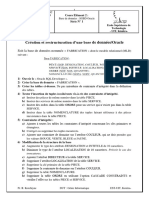 Création Et Restructuration D'une Base de Données/oracle