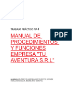 Manual de Procedimientos Y Funciones Empresa "Tu Aventura S.R.L"