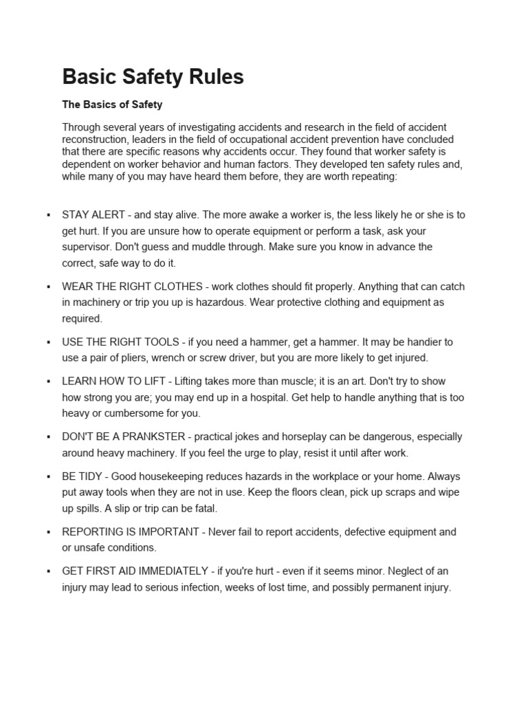 Basic Safety PDF Occupational Safety And Health Housekeeping