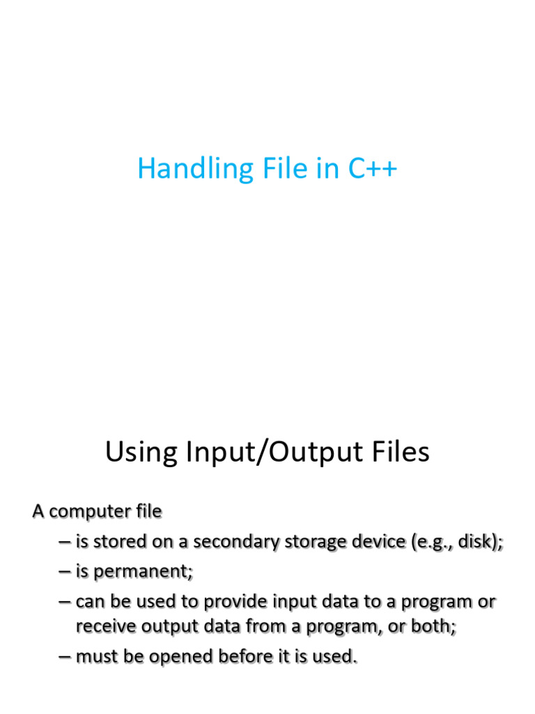 C++ Files | PDF | Computer File | Input/Output