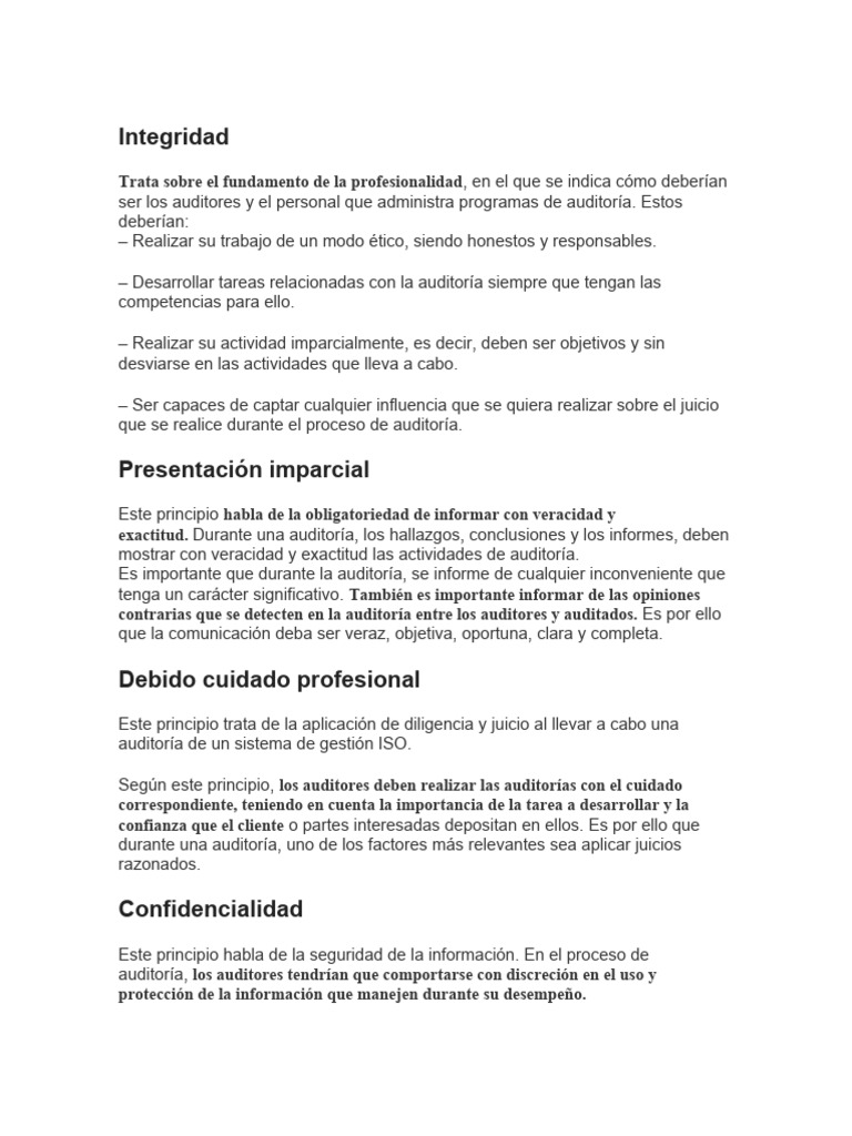 7 Principios De Auditoria Pdf Auditoría