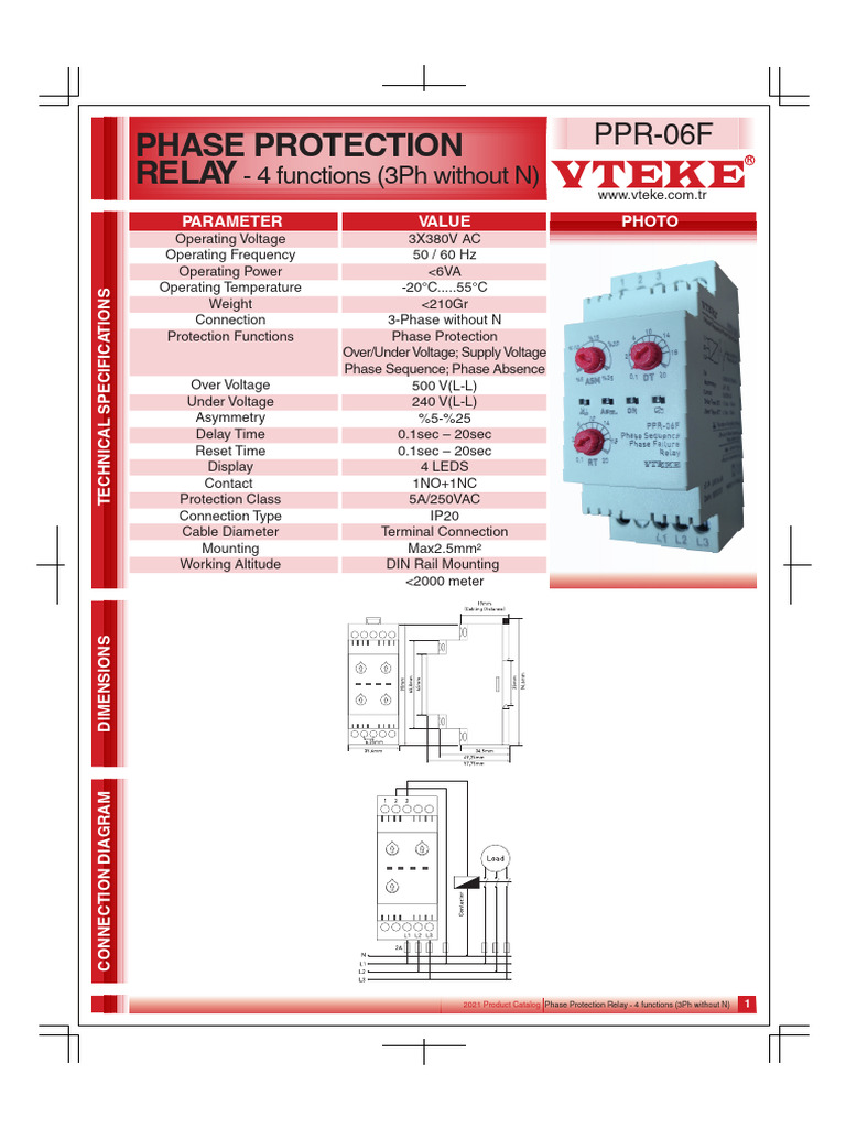 Phase Protection Relay Specifications | PDF