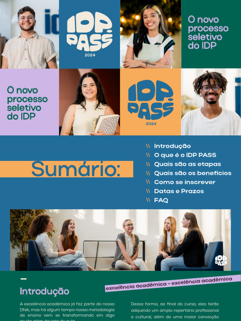 IDP PASS: Novo Processo Seletivo 2024 | PDF | Comunicação | Criatividade