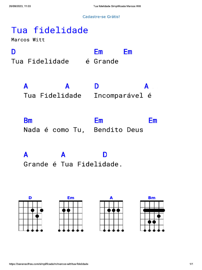 Tua Fidelidade e Grande | PDF, image size:768x1024