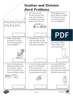 Multiplication and Division Word Problems x2 x5 x10