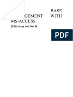 Data Base Management With MS Access