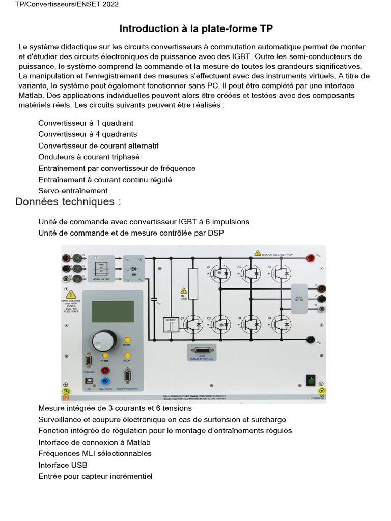 Système d'Électronique de Puissance ENSET 2022 | PDF | Puissance ...