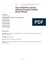 A Comparative Study of Machine Learning Algorithms For Predicting Domestic Violence Vulenrability in Liberian Women