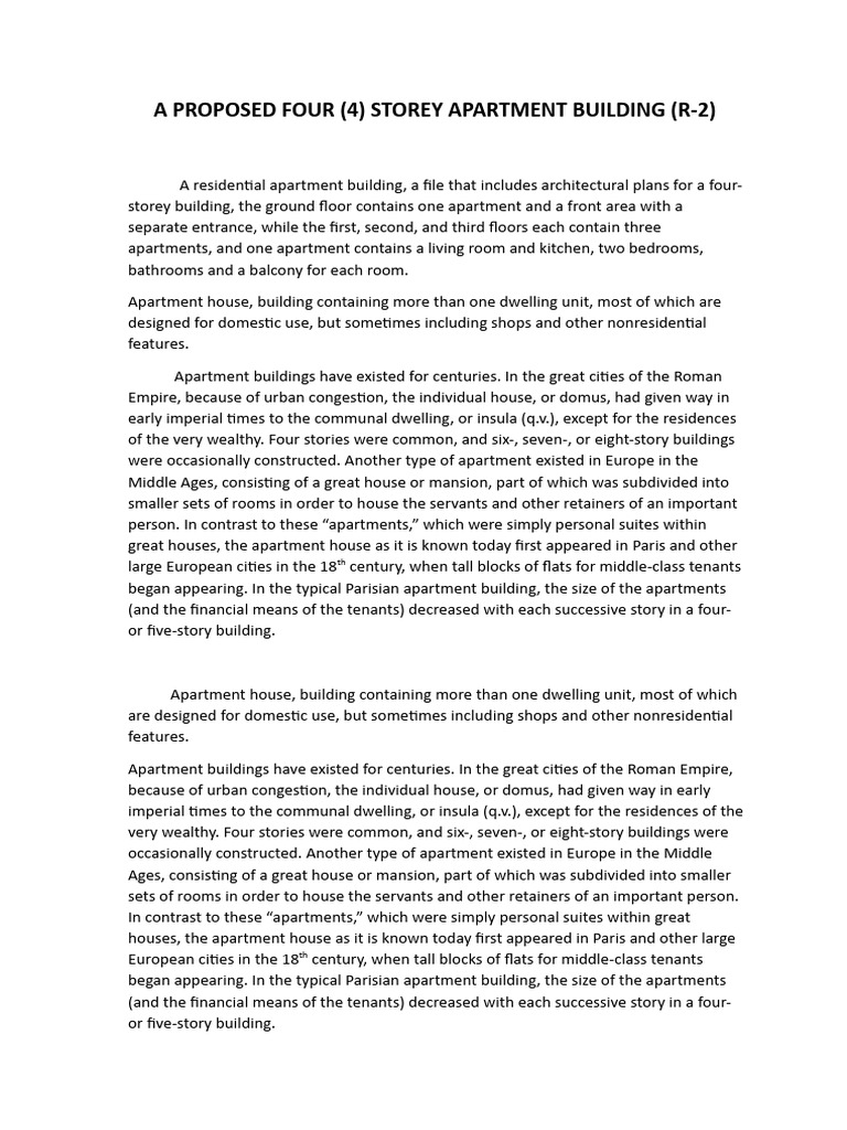 4 STOREY APARTMENT | PDF | Apartment | Ventilation (Architecture)