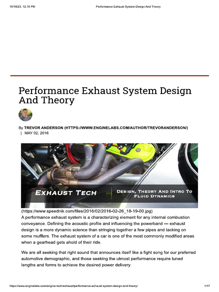 Performance Exhaust System Design and Theory PDF