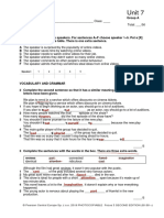 Focus 3 Test Unit 7 Group A PDF