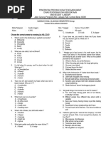 SOAL SEMESTER Genap KLS X 20202021 - Sastra Inggris