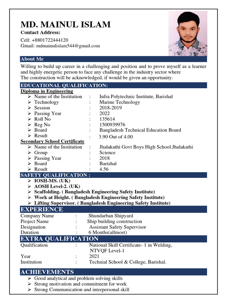 Mainul Islam (CV) | PDF | Bangladesh | Learning