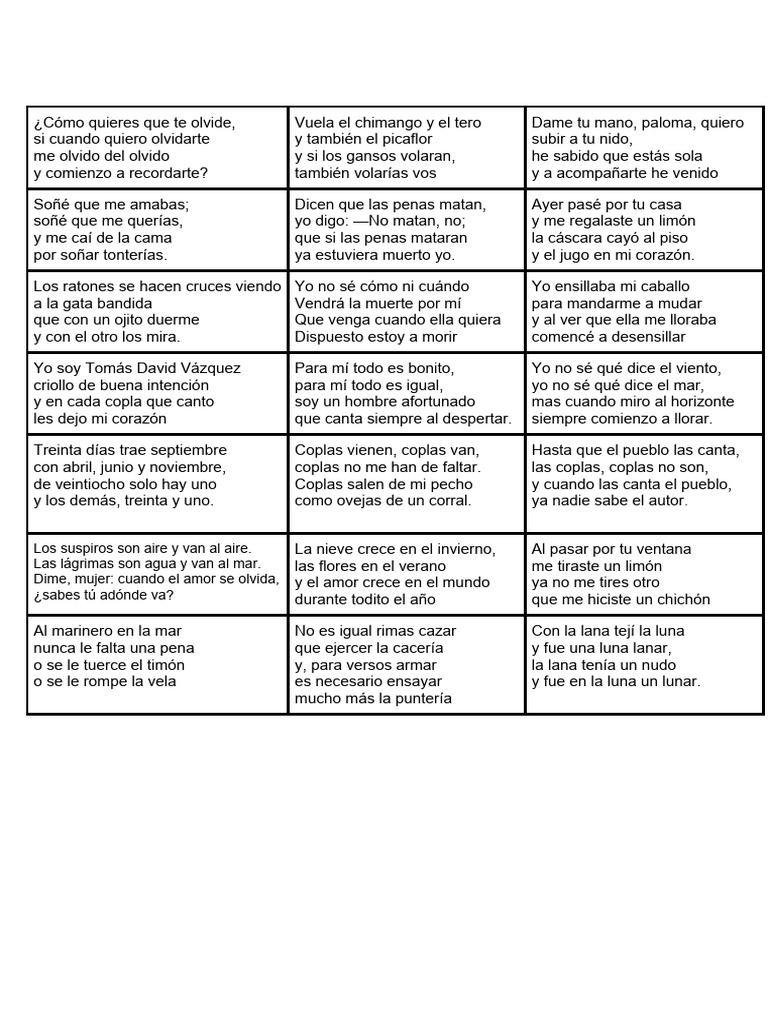 Coplas de amor y desamor en versos | PDF | Poesía