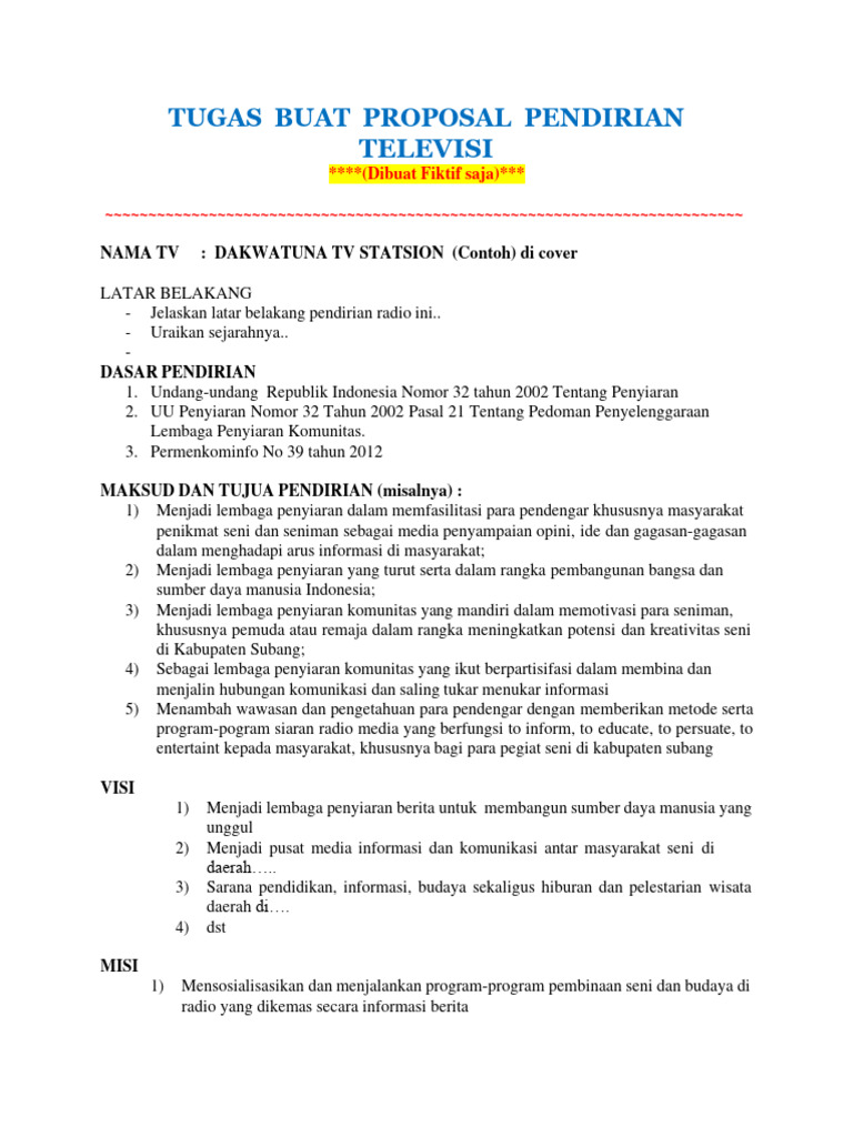Proposal Pendirian Dakwatuna TV | PDF | Kajian Bahasa Asing | Seni