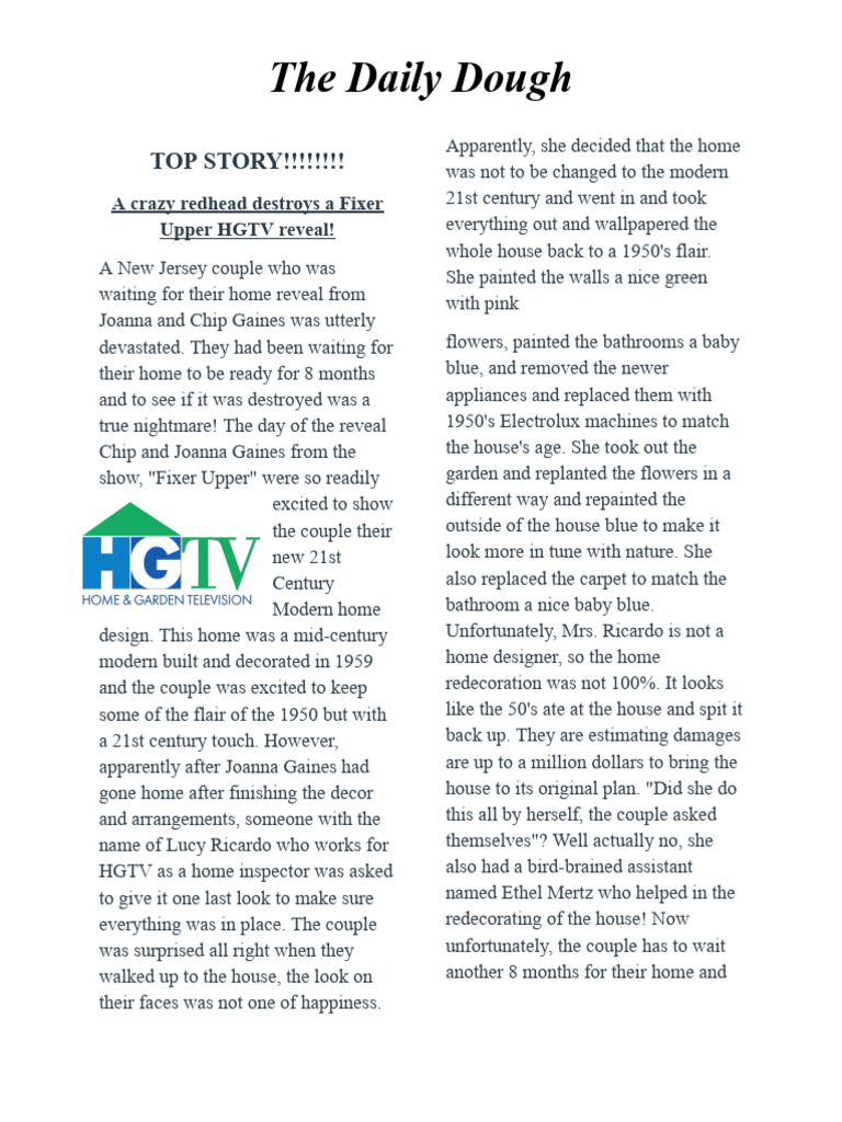 Celebrity Gossip Newspaper Reflection - Maria Gozdzikowski | PDF