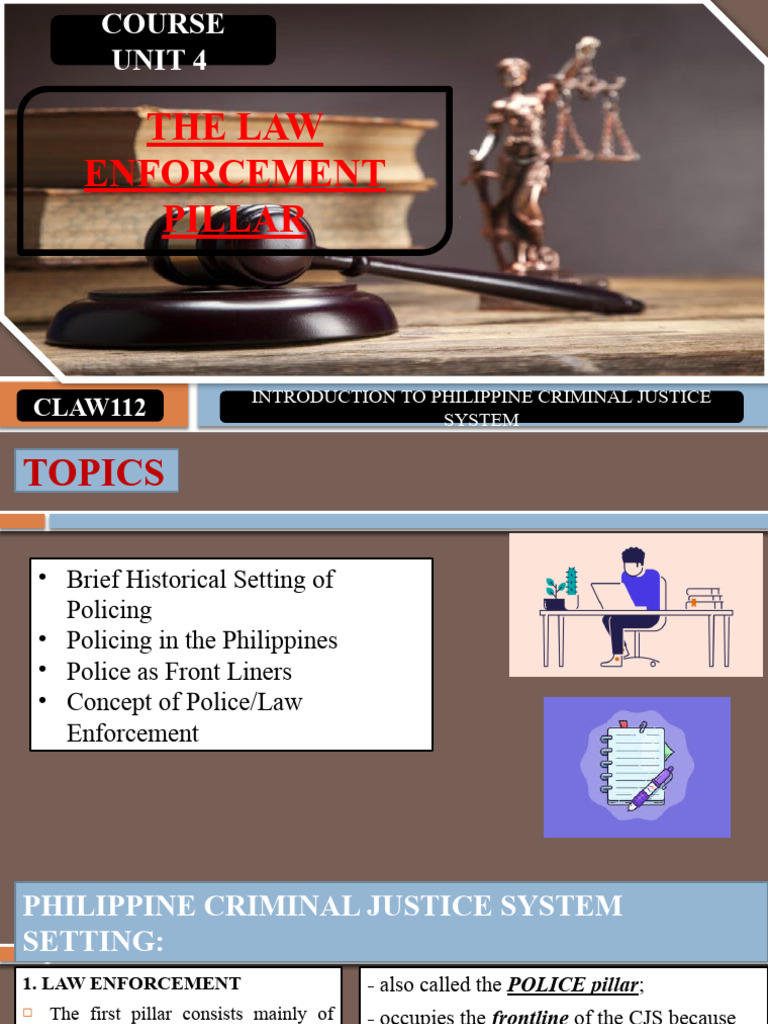 CU 4 THE LAW ENFORCEMENT PILLAR PDF Prosecutor Crime & Violence