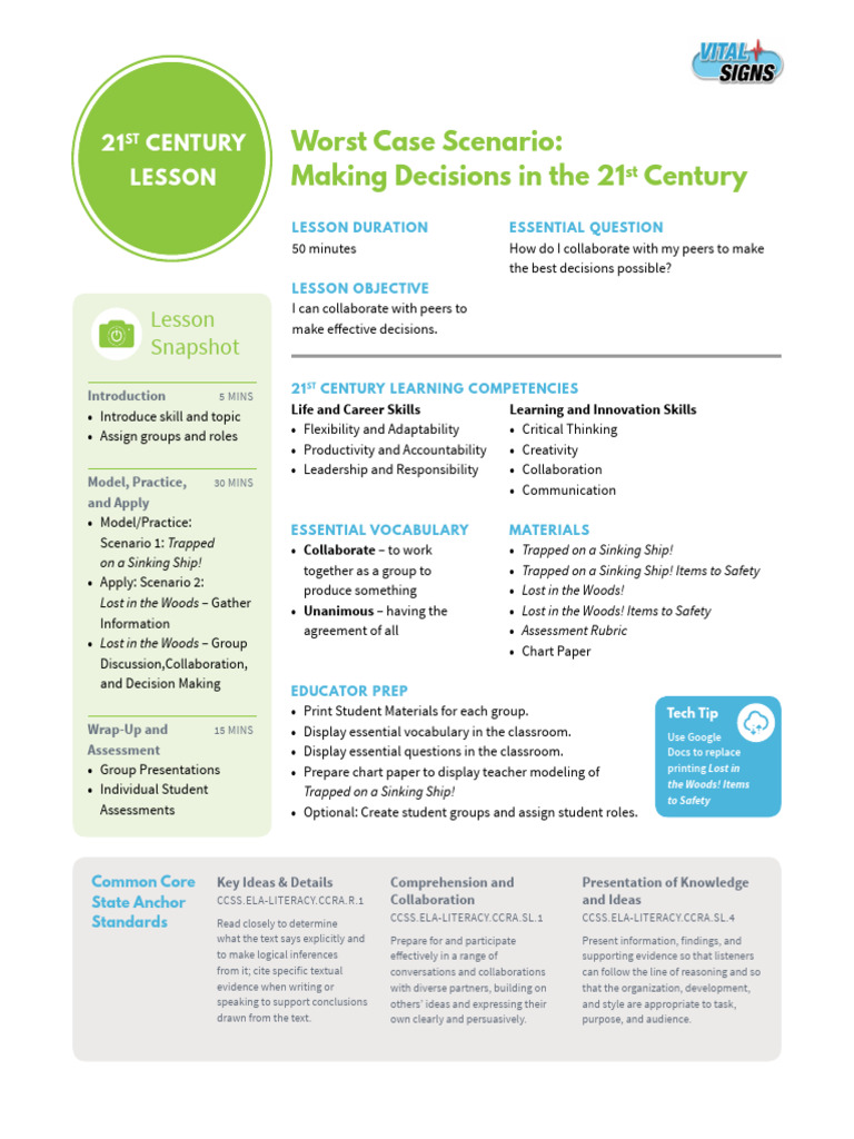 Worst Case Scenario - Decision Making in The 21st Century 1 | PDF ...