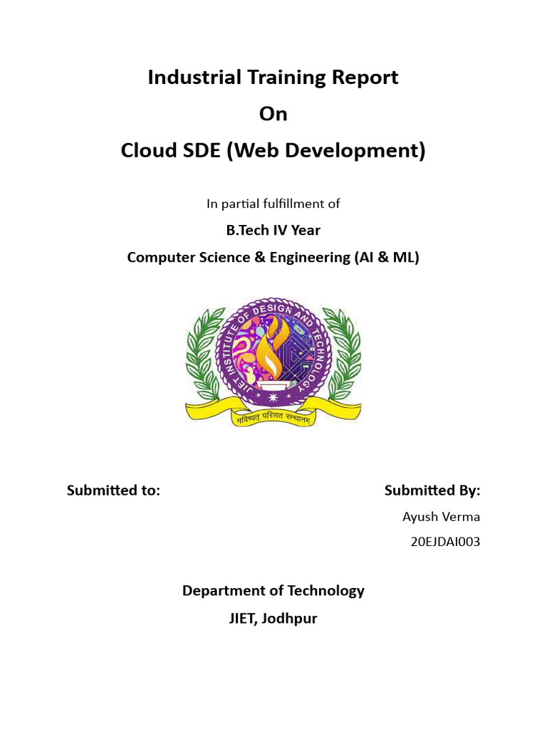 Industrial Training Report (Ayush Verma) PDF Dynamic  Page