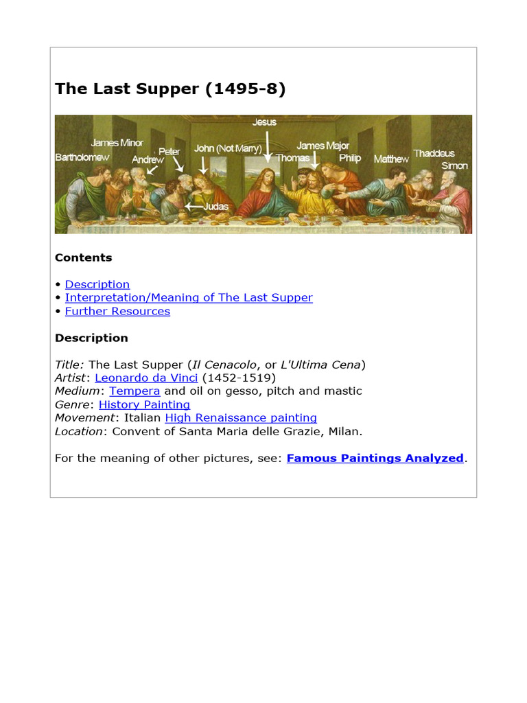 The Last Supper PDF