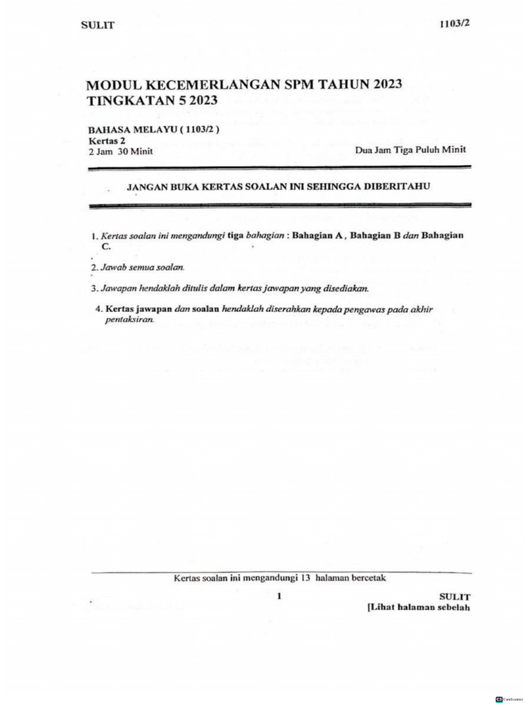 Bahasa melayu k2 pontian 2023 pdf