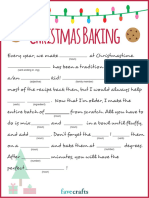 Holiday Baking Christmas Mad Libs Printable