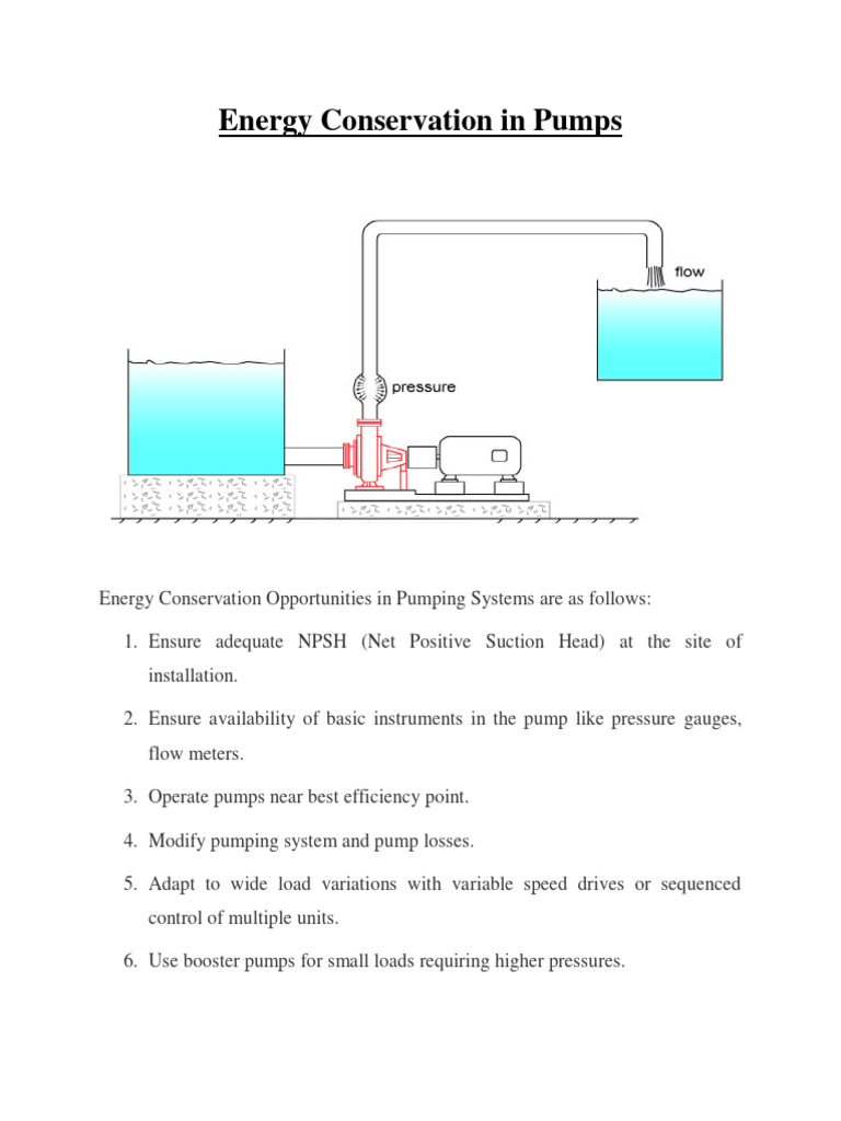 Energy Conservation in Pump Systems | PDF