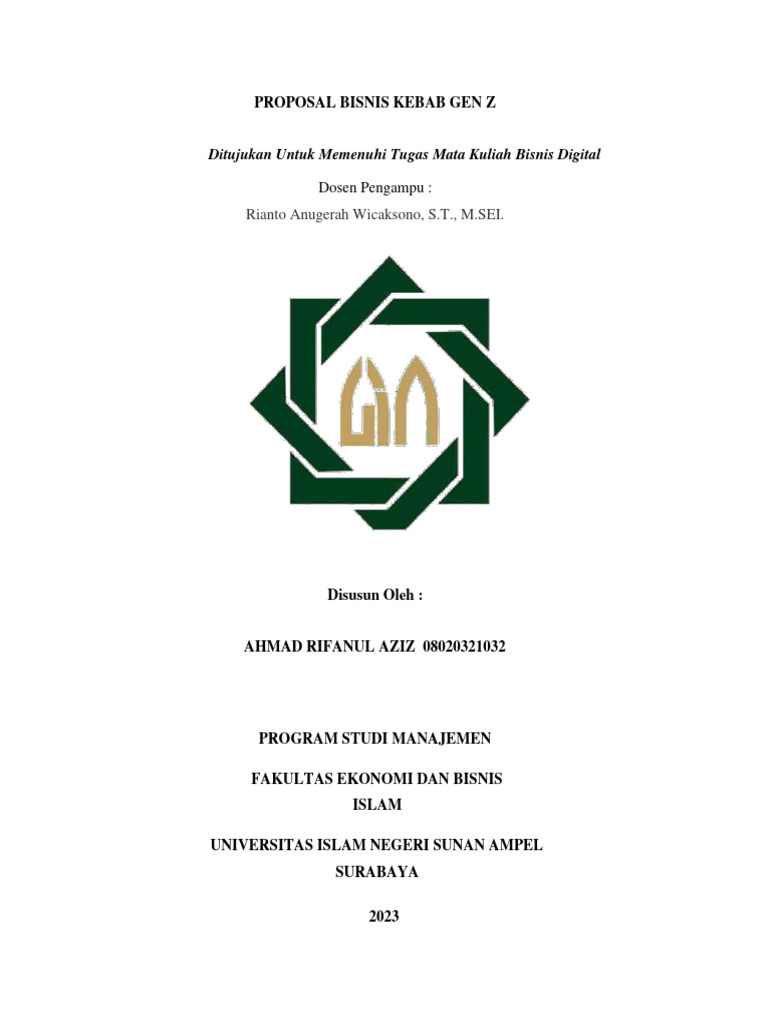 Proposal Bisnis Kebab Gen Z | PDF
