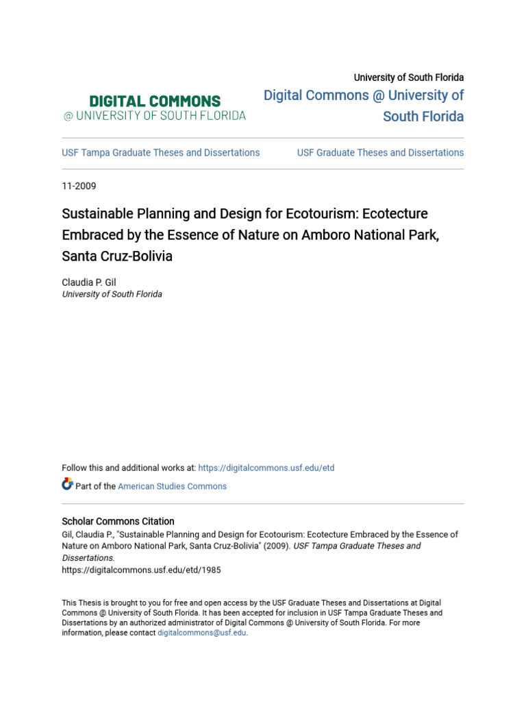 Sustainable Planning and Design For Ecotourism - Ecotecture Embrac ...