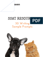 PrepMaven SSAT 30 Essay Prompts Downloadable