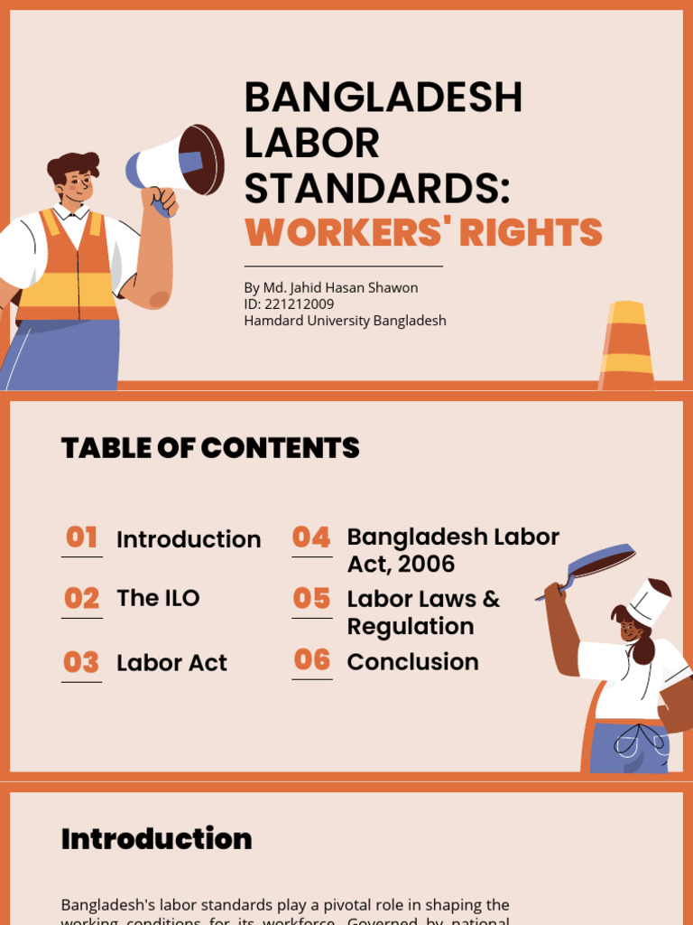 Slides On Bangladesh Labor Standards Pdf International Labour
