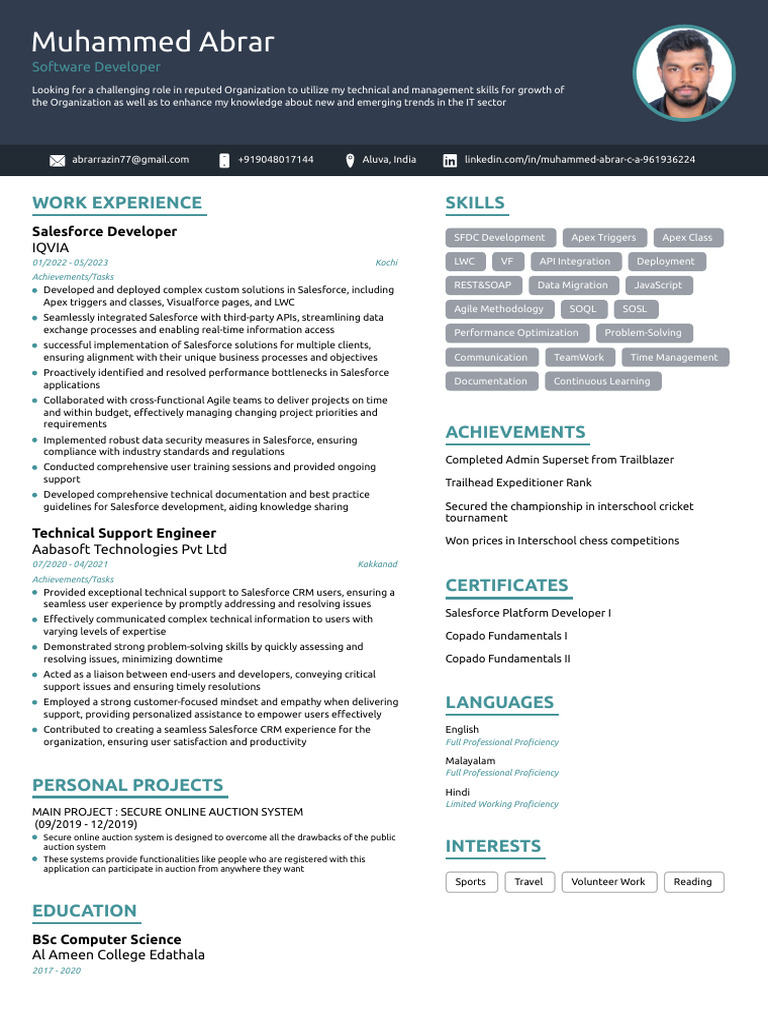 Salesforce Developer Profile Summary | PDF | Agile Software Development ...