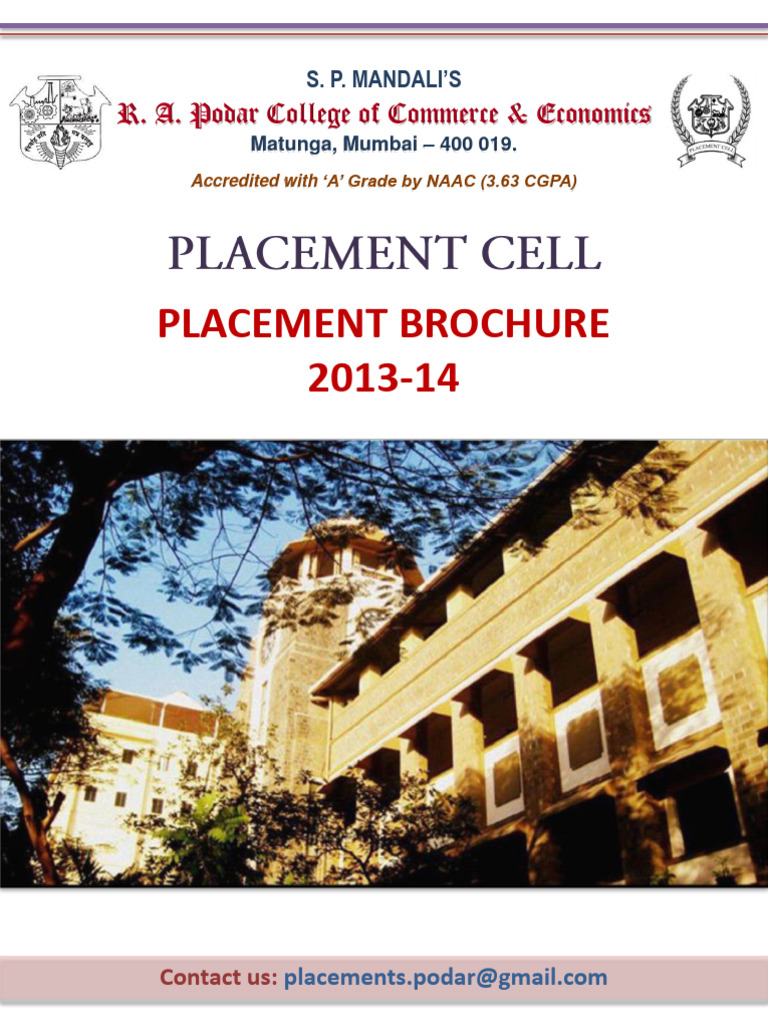 Brochure For RA Podar College of Commerce and Economics - Mumbai | PDF ...
