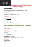 Program No.08 Ipmlement Various in Built Functions of NumPy Library