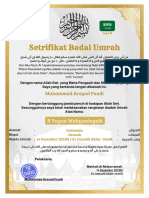 Setrifikat Badal Umrah Contoh