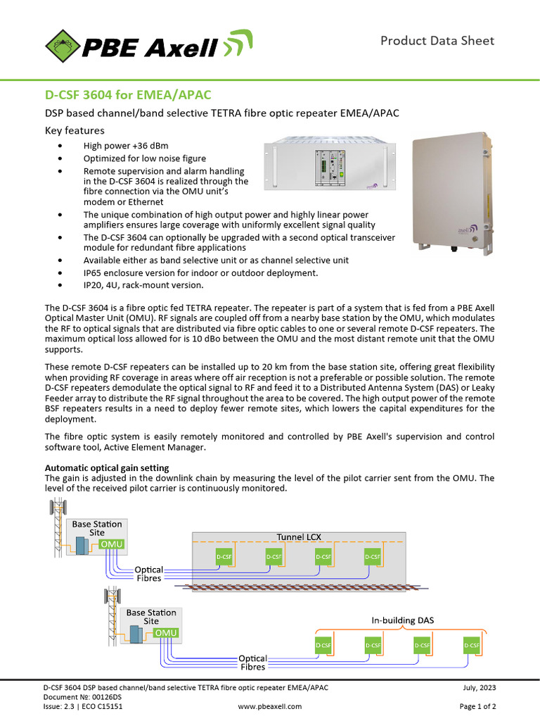 D-CSF 3604 For EMEA-APAC Issue 2.3 | PDF
