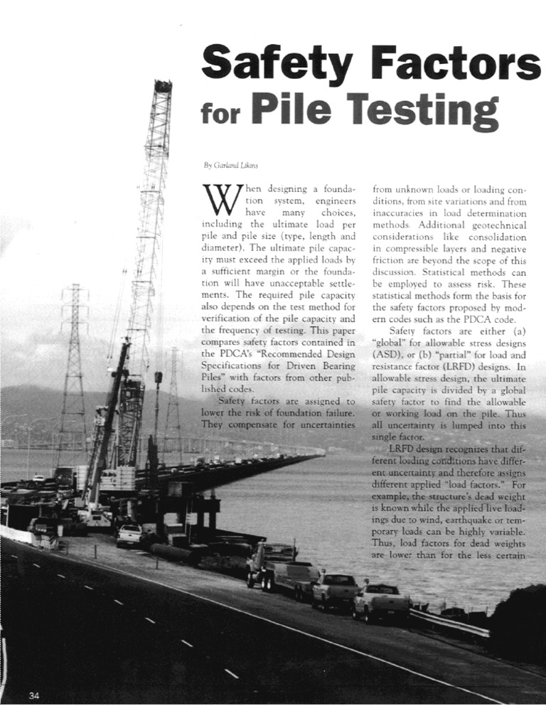 Safety Factors For Pile Testing | PDF