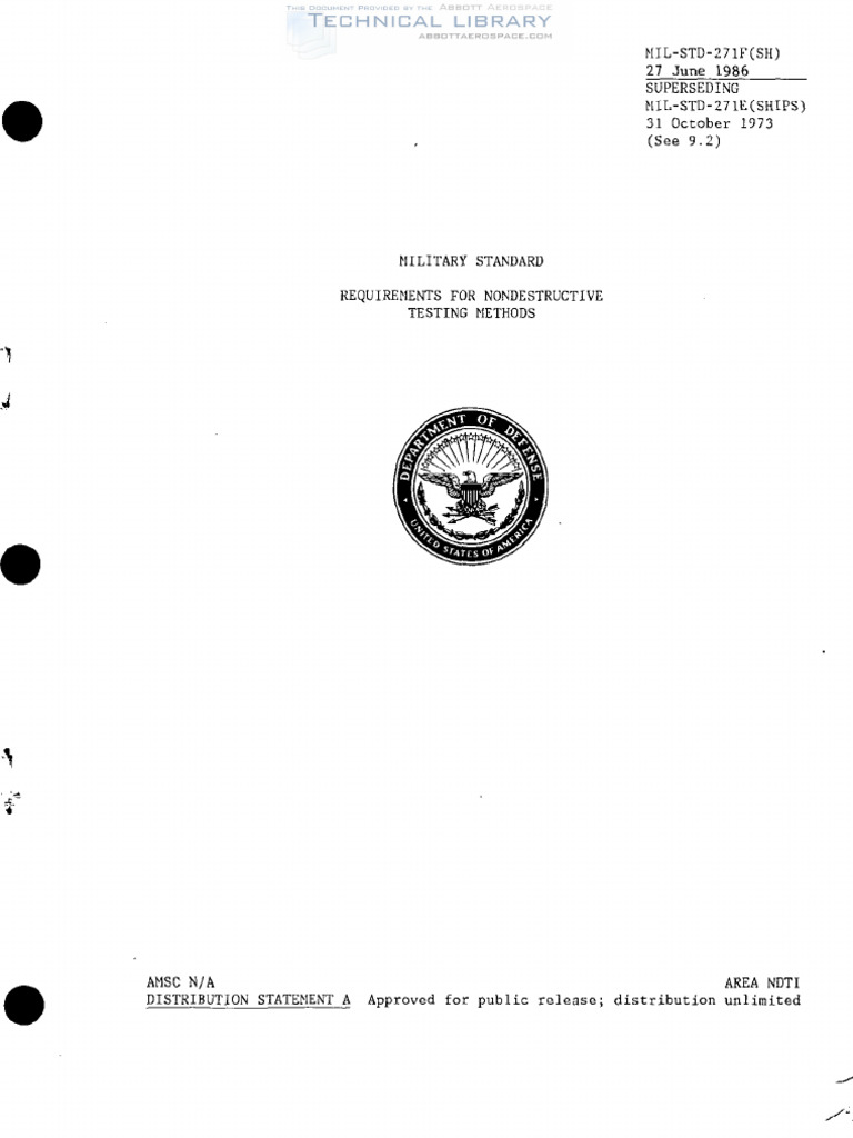 MIL-STD-271F(SH): Nondestructive Testing | PDF | Nondestructive Testing ...